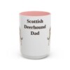 15oz Scottish Deerhound Dog Dad Mug, Pink, front view