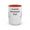 15oz Scottish Deerhound Dog Dad Mug, Red, front view