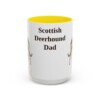 15oz Scottish Deerhound Dog Dad Mug, Yellow, front view