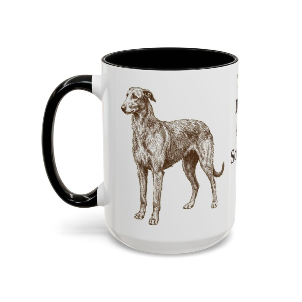 15oz Funny Scottish Deerhound Mug, Black, left side view