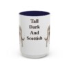15oz Funny Scottish Deerhound Mug, Navy, front view