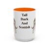 15oz Funny Scottish Deerhound Mug, Orange, front view