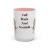 15oz Funny Scottish Deerhound Mug, Pink, front view