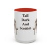 15oz Funny Scottish Deerhound Mug, Red, front view