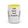 15oz Funny Scottish Deerhound Mug, Yellow, front view