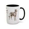 15oz Scottish Deerhound Latin Mug, Black, right side view
