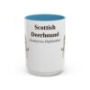 15oz Scottish Deerhound Latin Mug, Light Blue, front view
