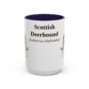 15oz Scottish Deerhound Latin Mug, Navy, front view