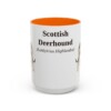 15oz Scottish Deerhound Latin Mug, Orange, front view