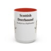 15oz Scottish Deerhound Latin Mug, Red, front view