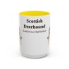 15oz Scottish Deerhound Latin Mug, Yellow, front view