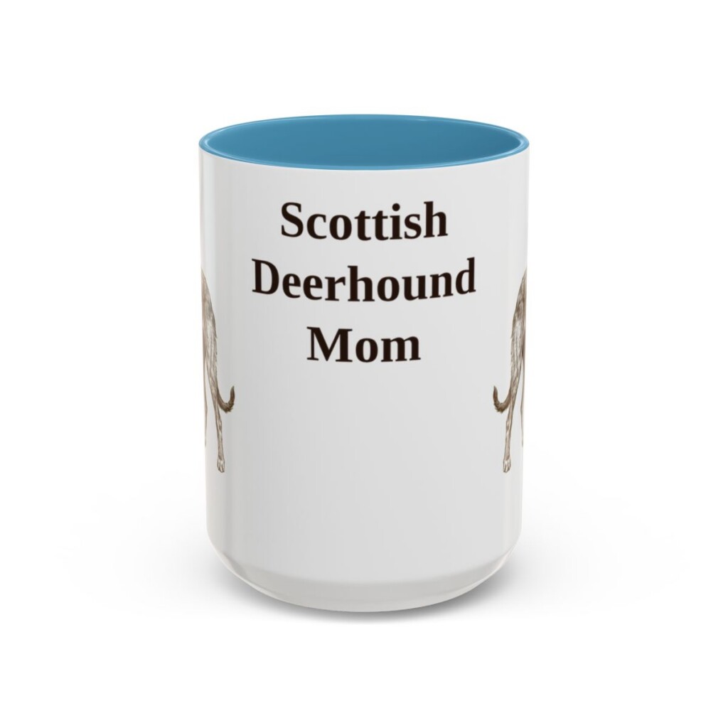 15oz-scottish-deerhound-mug-mom-light-blue 15oz Scottish Deerhound Dog Mom Mug, Light Blue, front view