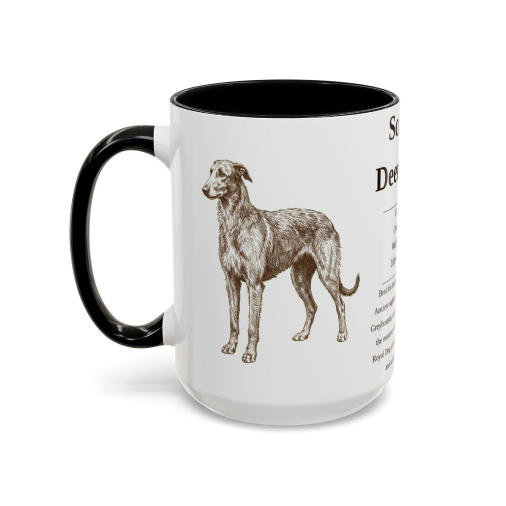 15oz Scottish Deerhound Mug, Black, left side view