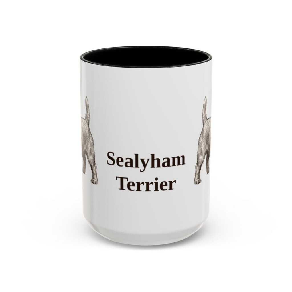 15oz Sealyham Terrier Mug, Black, front view