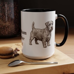 15oz Sealyham Terrier Dog Dad Mug, Black, lifestyle photo