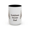 15oz Sealyham Terrier Dog Dad Mug, Black, front view