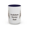 15oz Sealyham Terrier Dog Dad Mug, Navy, front view