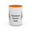 15oz Sealyham Terrier Dog Dad Mug, Orange, front view