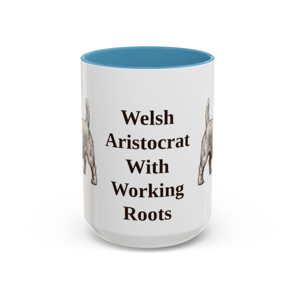15oz Funny Sealyham Terrier Mug, Light Blue, front view