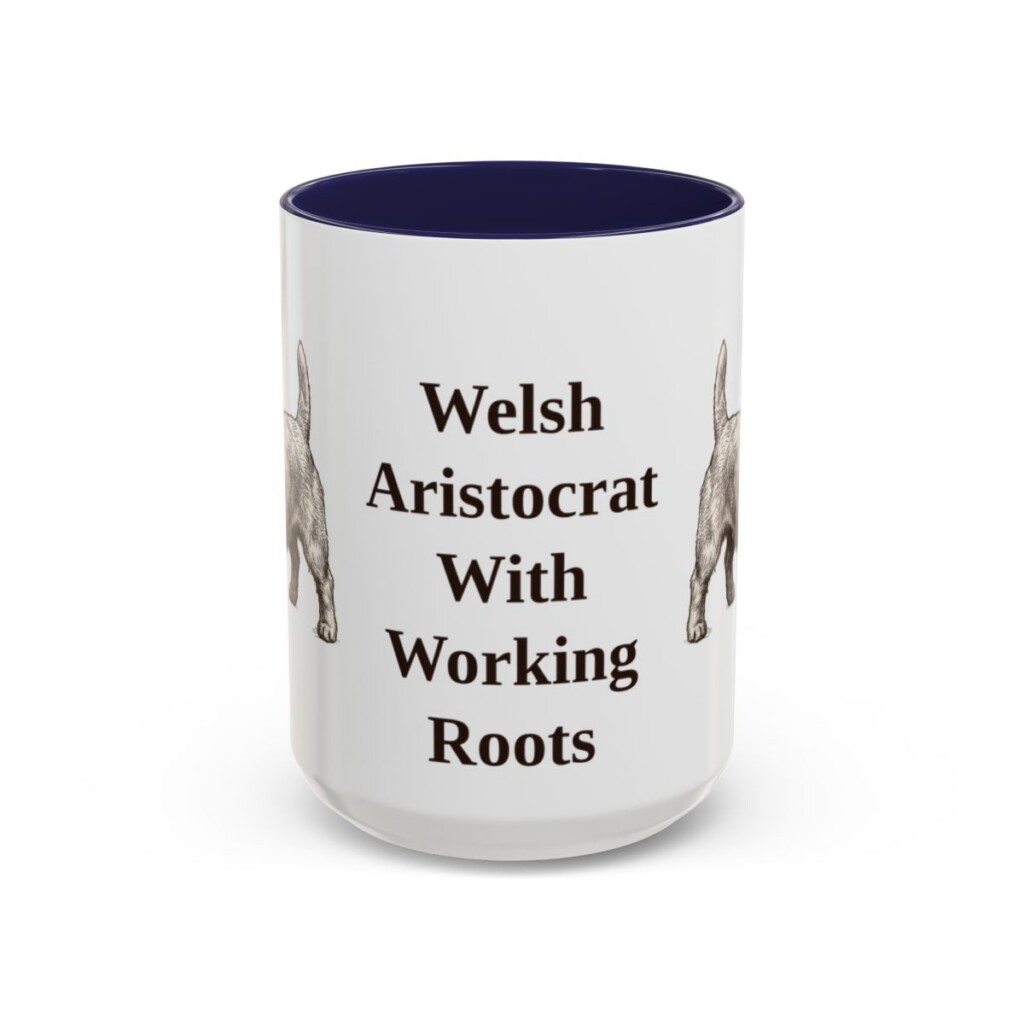 15oz Funny Sealyham Terrier Mug, Navy, front view