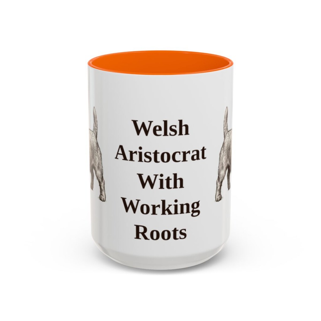 15oz Funny Sealyham Terrier Mug, Orange, front view