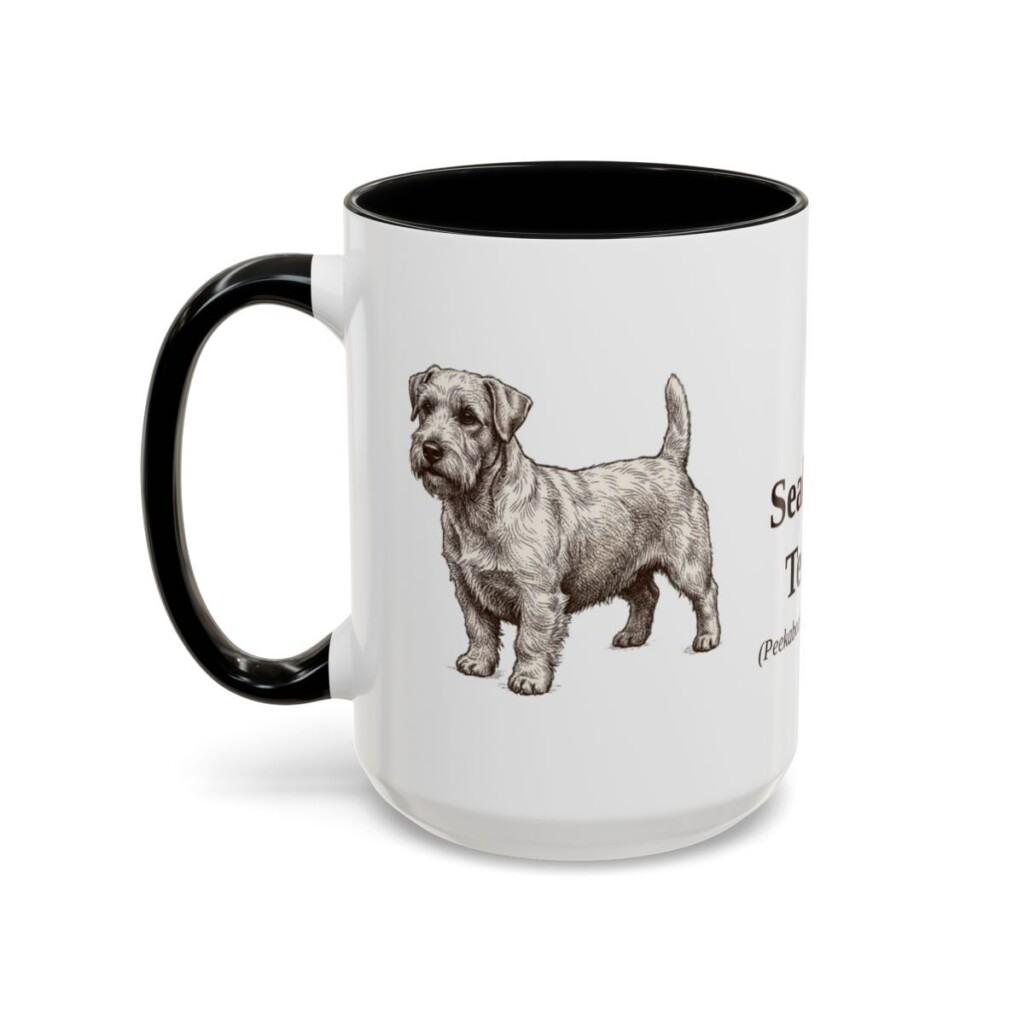 15oz-sealyham-terrier-mug-latin-black-left 15oz Sealyham Terrier Latin Mug, Black, left side view