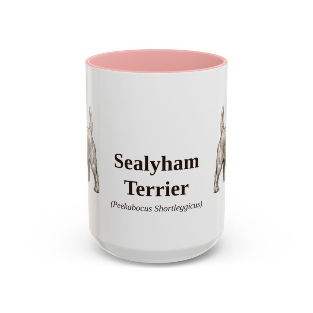 15oz-sealyham-terrier-mug-latin-pink 15oz Sealyham Terrier Latin Mug, Pink, front view