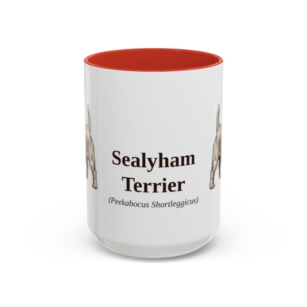 15oz-sealyham-terrier-mug-latin-red 15oz Sealyham Terrier Latin Mug, Red, front view