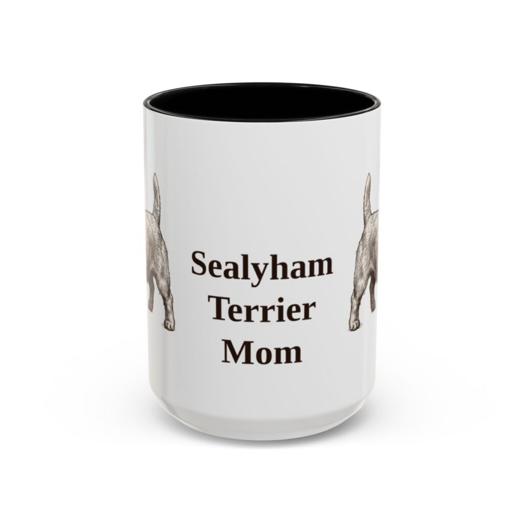 15oz-sealyham-terrier-mug-mom-black-front 15oz Sealyham Terrier Dog Mom Mug, Black, front view