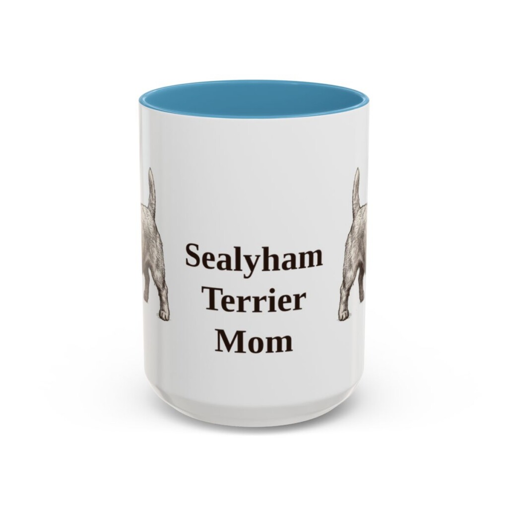15oz-sealyham-terrier-mug-mom-light-blue 15oz Sealyham Terrier Dog Mom Mug, Light Blue, front view