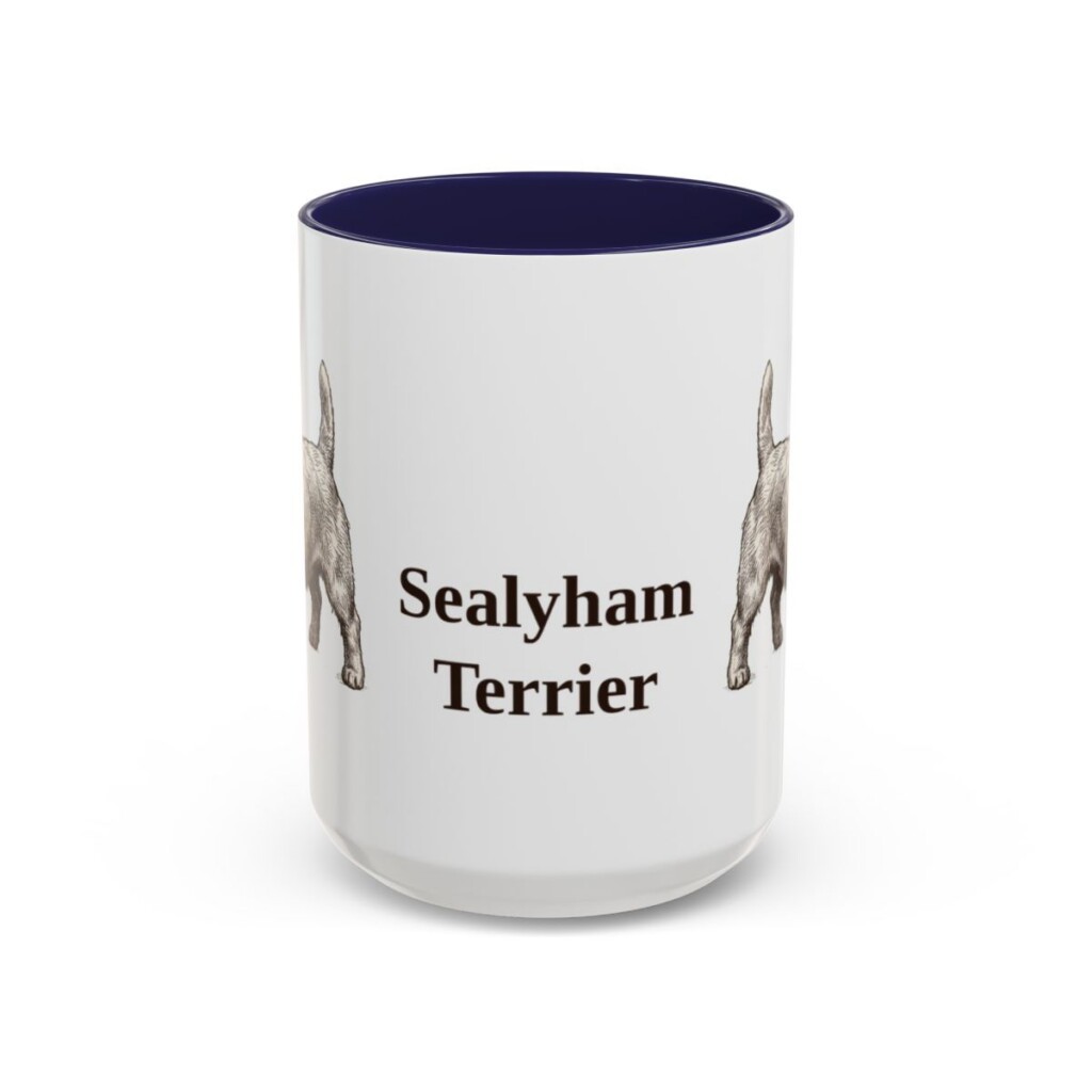 15oz Sealyham Terrier Mug, Navy, front view