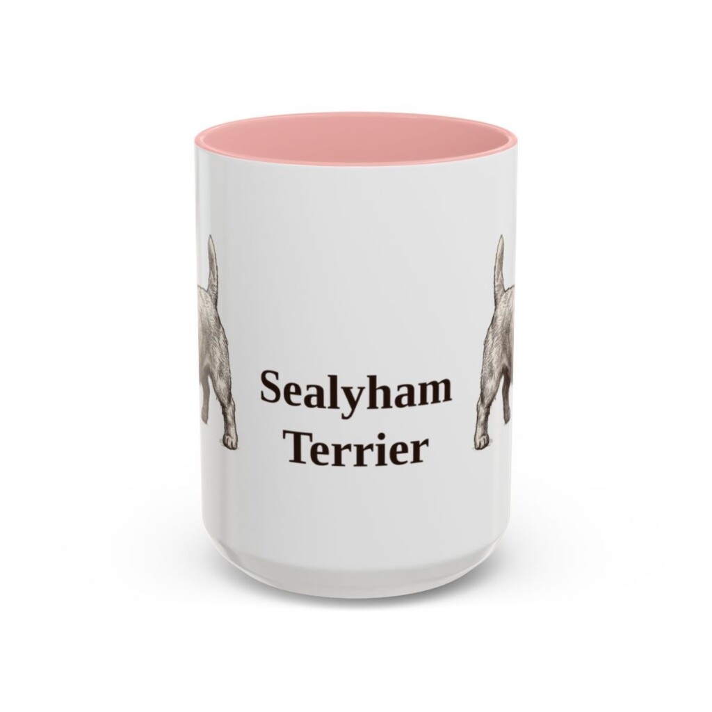 15oz Sealyham Terrier Mug, Pink, front view