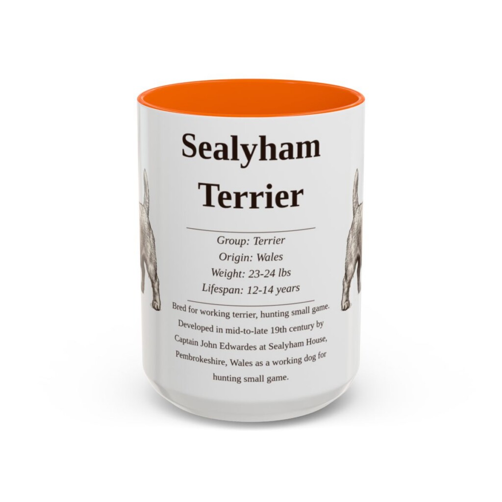15oz-sealyham-terrier-mug-writeup-orange 15oz Sealyham Terrier Mug, Orange, front view