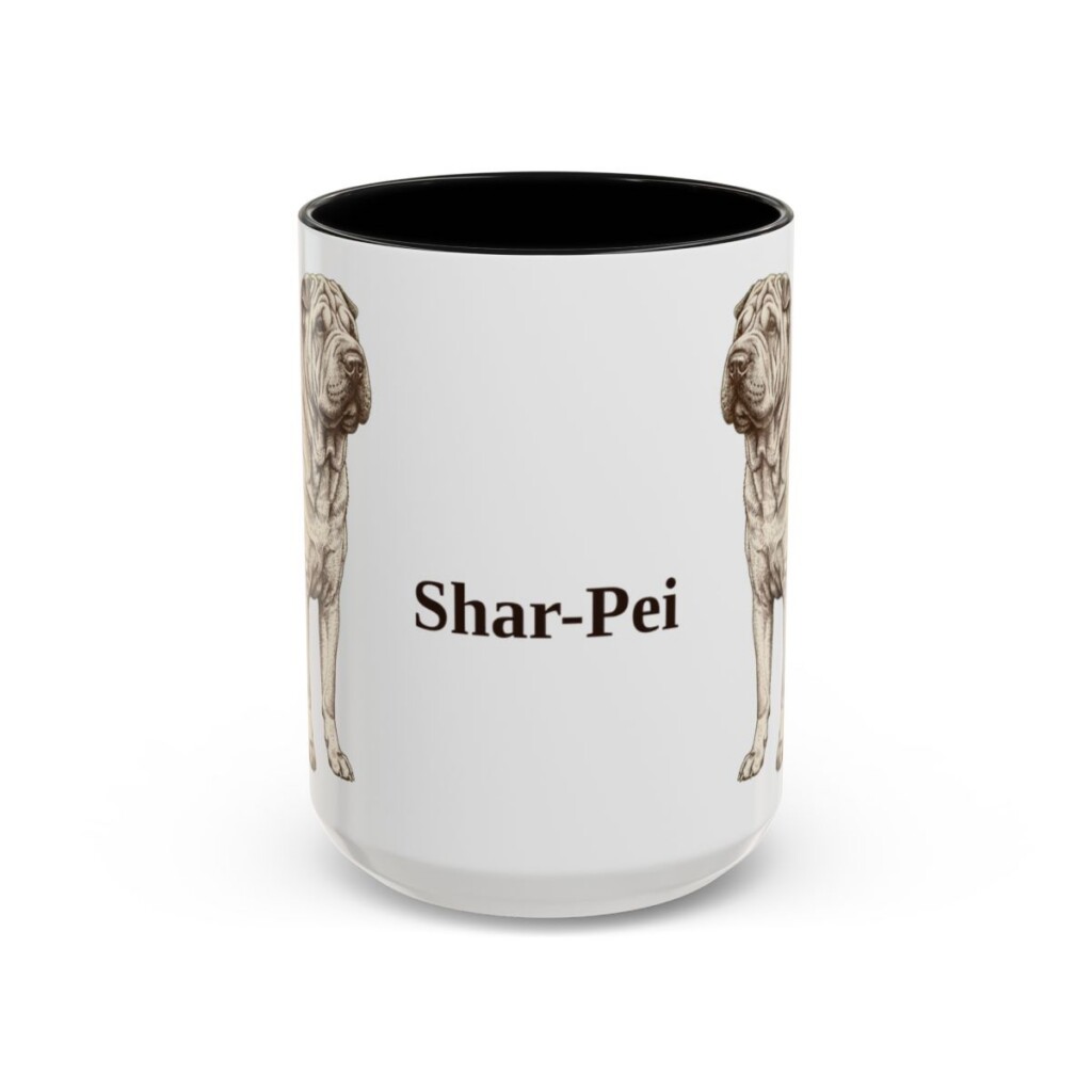 15oz Shar-Pei Mug, Black, front view