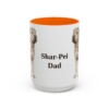 15oz Shar-Pei Dog Dad Mug, Orange, front view