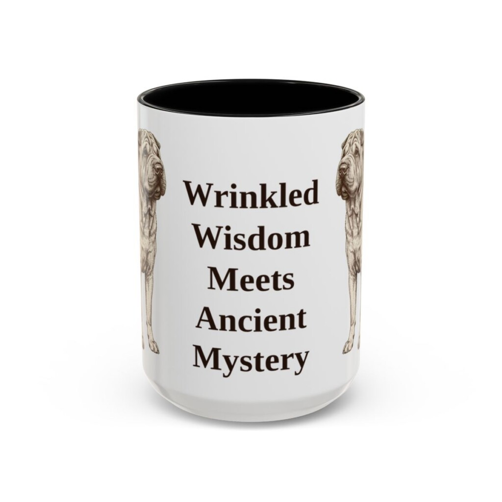 15oz-shar-pei-mug-humor-black-front 15oz Funny Shar-Pei Mug, Black, front view