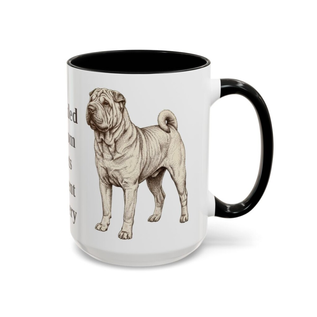15oz-shar-pei-mug-humor-black-right 15oz Funny Shar-Pei Mug, Black, right side view