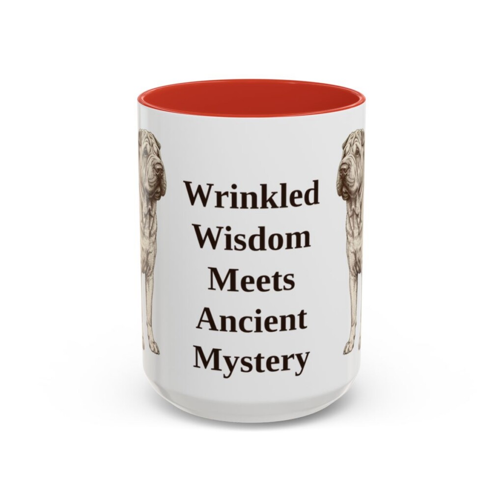 15oz-shar-pei-mug-humor-red 15oz Funny Shar-Pei Mug, Red, front view