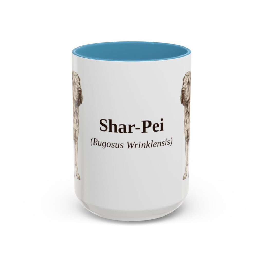 15oz-shar-pei-mug-latin-light-blue 15oz Shar-Pei Latin Mug, Light Blue, front view