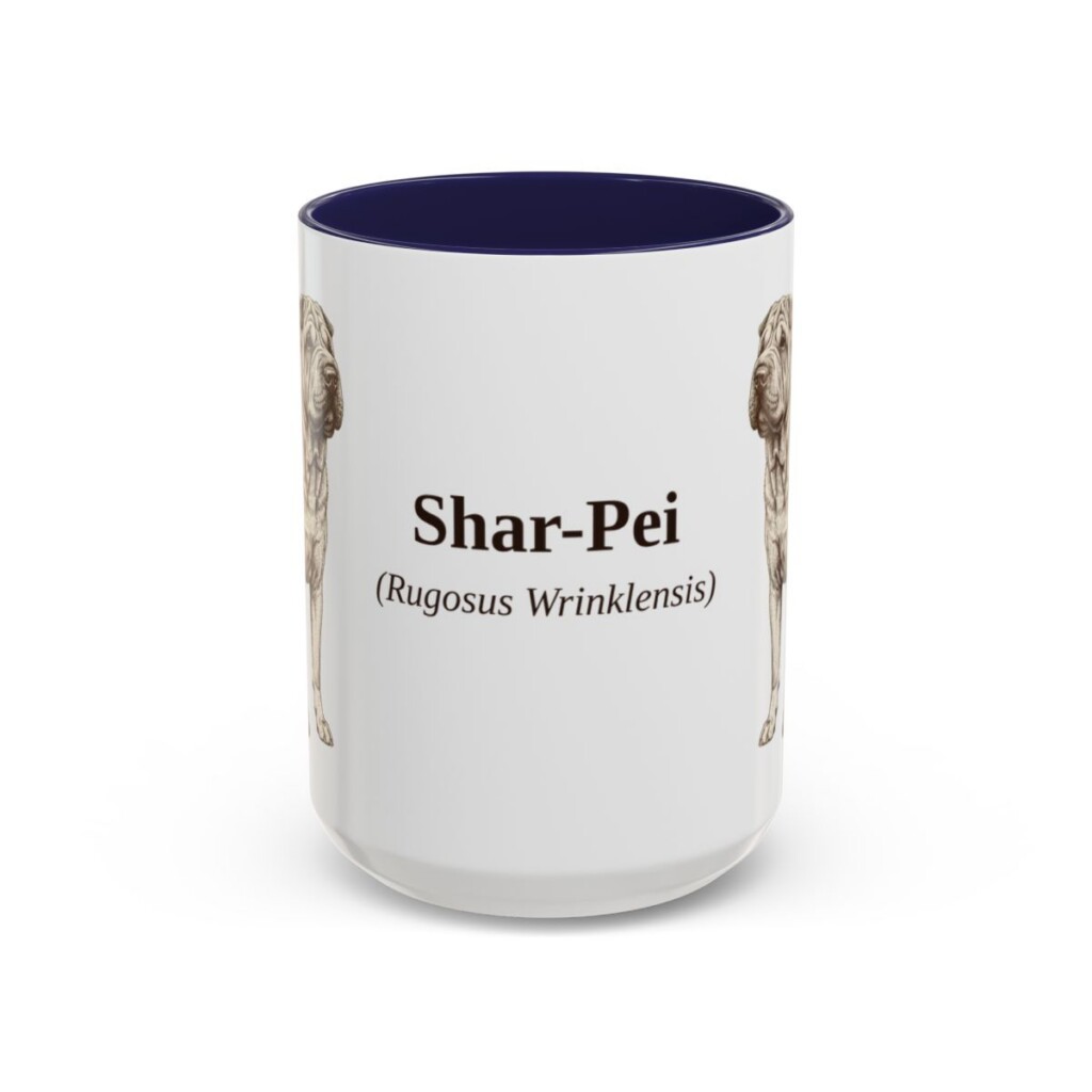 15oz-shar-pei-mug-latin-navy 15oz Shar-Pei Latin Mug, Navy, front view
