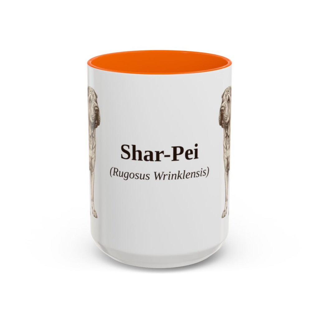 15oz-shar-pei-mug-latin-orange 15oz Shar-Pei Latin Mug, Orange, front view