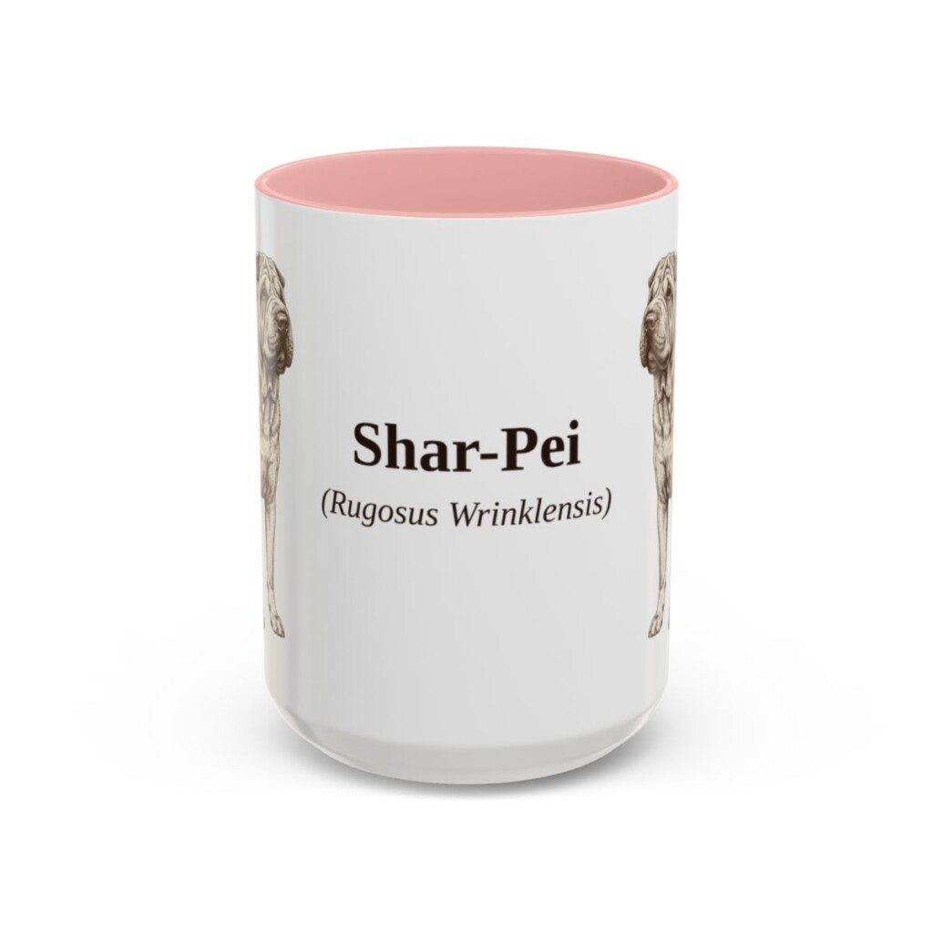 15oz-shar-pei-mug-latin-pink 15oz Shar-Pei Latin Mug, Pink, front view