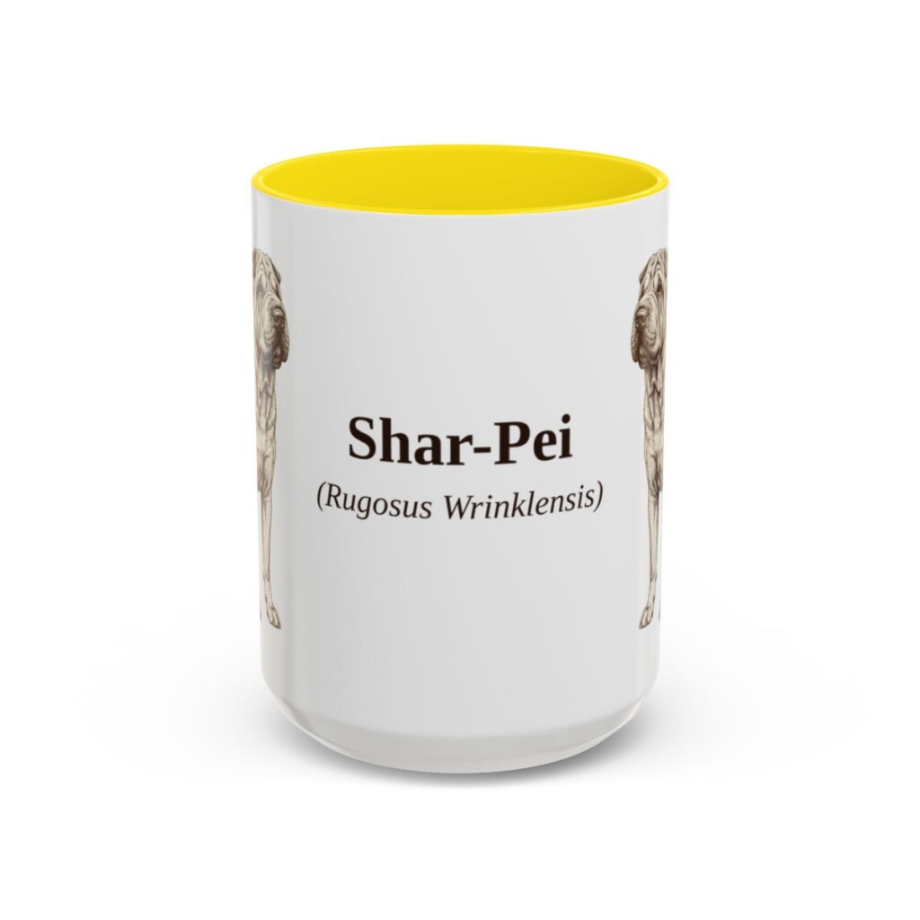15oz-shar-pei-mug-latin-yellow 15oz Shar-Pei Latin Mug, Yellow, front view