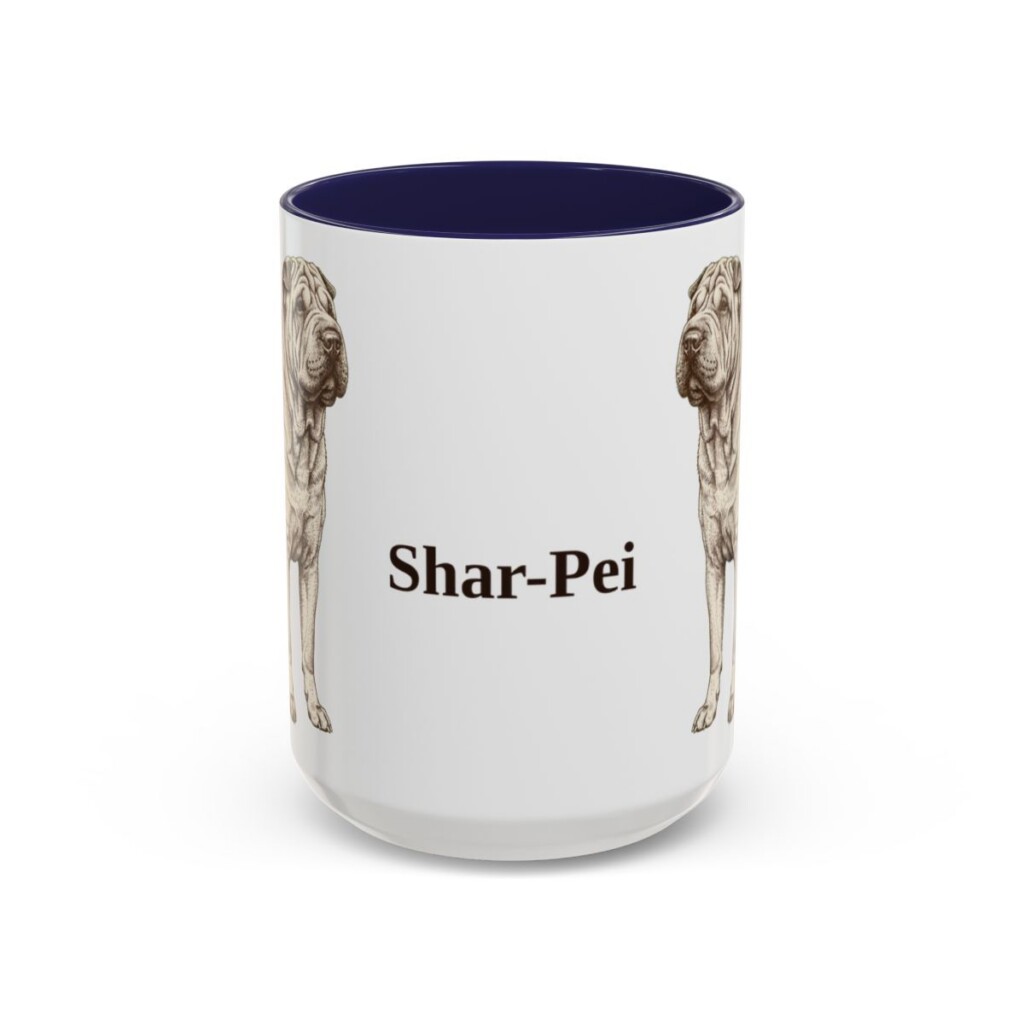 15oz Shar-Pei Mug, Navy, front view