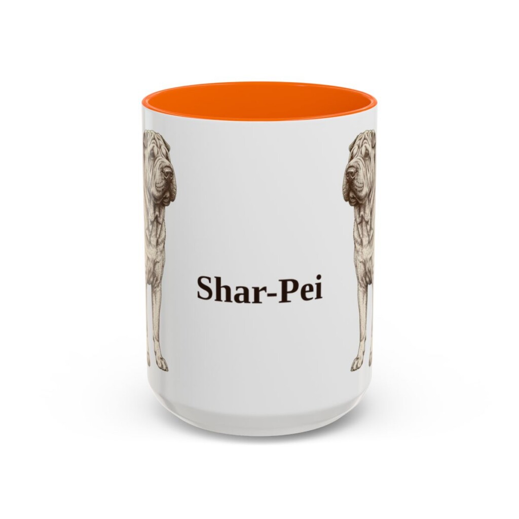 15oz Shar-Pei Mug, Orange, front view