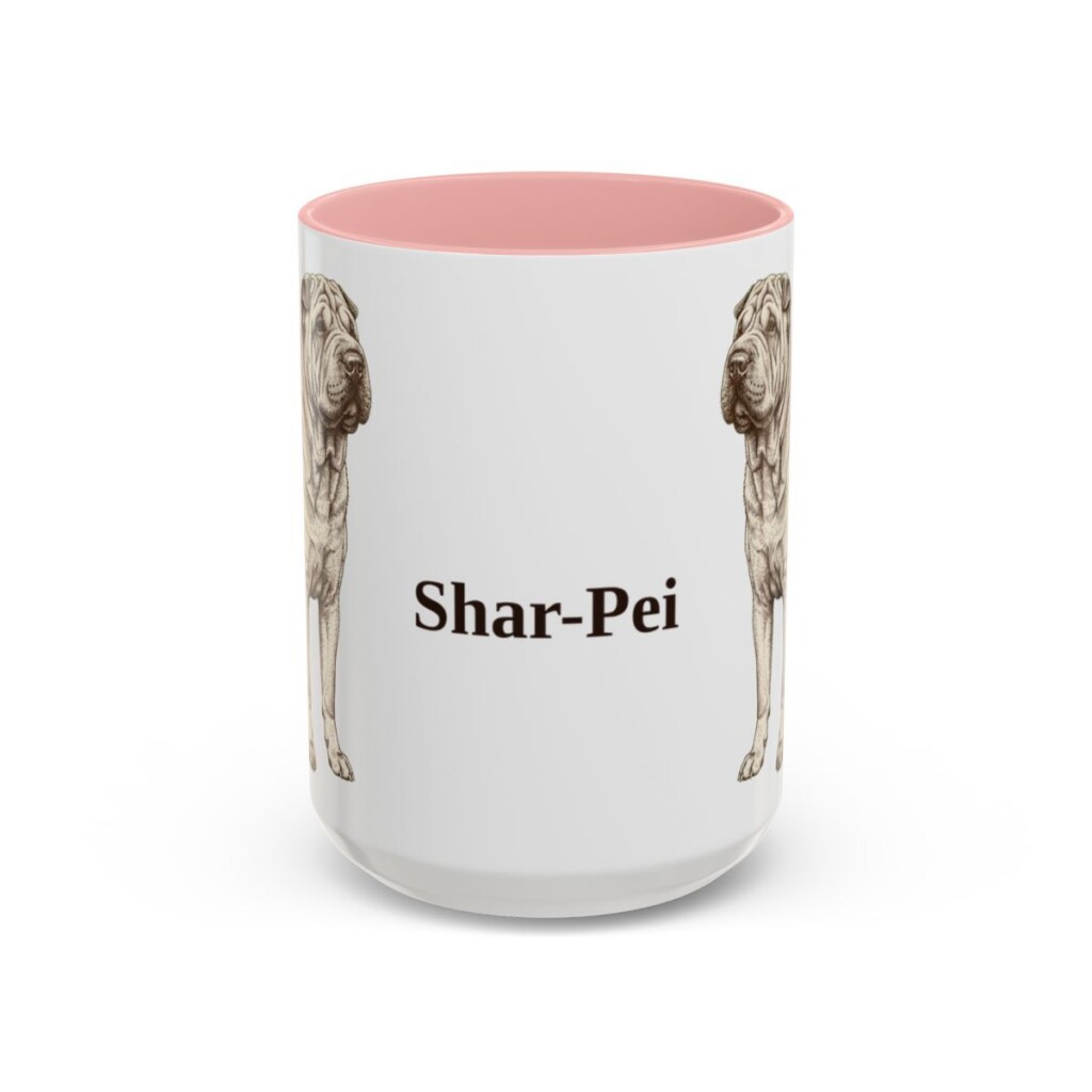 15oz Shar-Pei Mug, Pink, front view