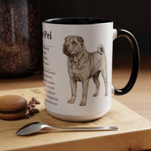 15oz Shar-Pei Mug, Black, lifestyle photo