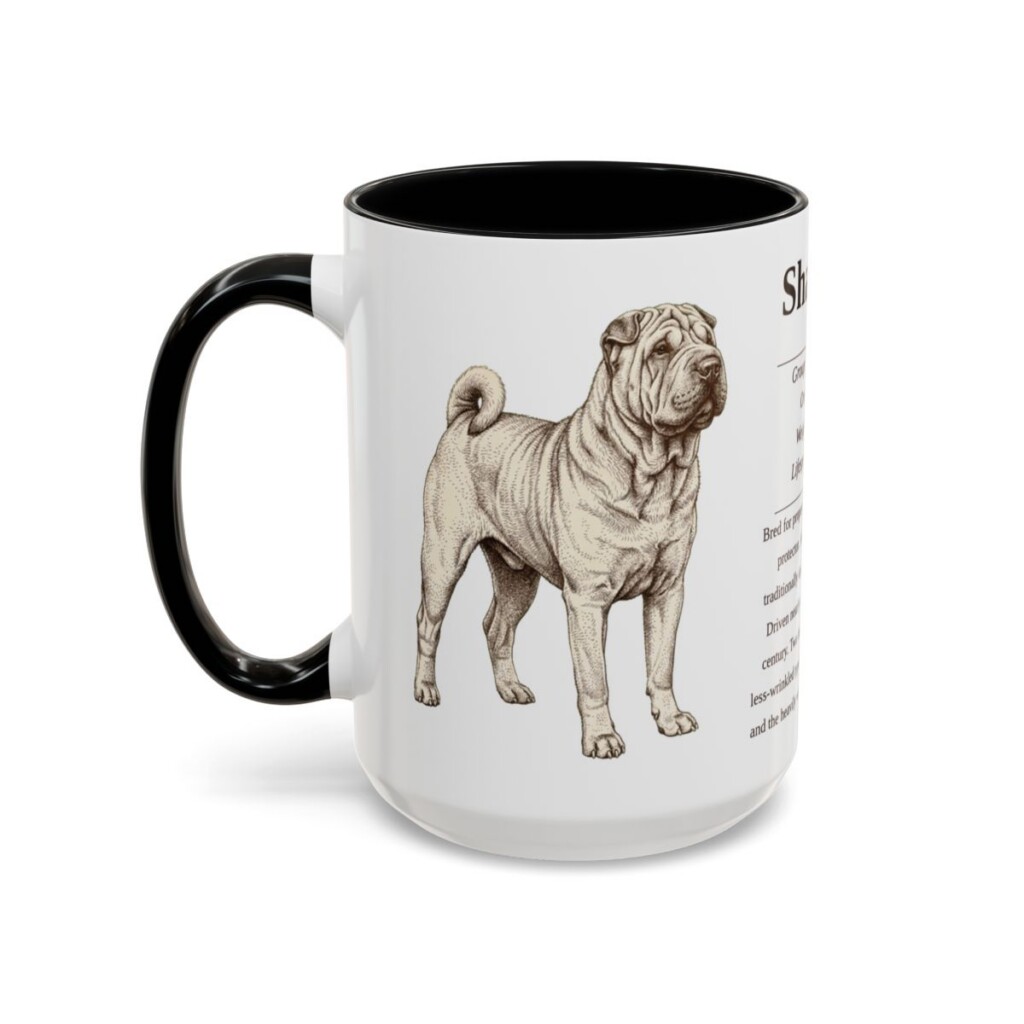 15oz-shar-pei-mug-writeup-black-left 15oz Shar-Pei Mug, Black, left side view