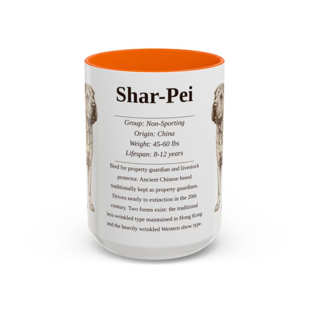 15oz-shar-pei-mug-writeup-orange 15oz Shar-Pei Mug, Orange, front view