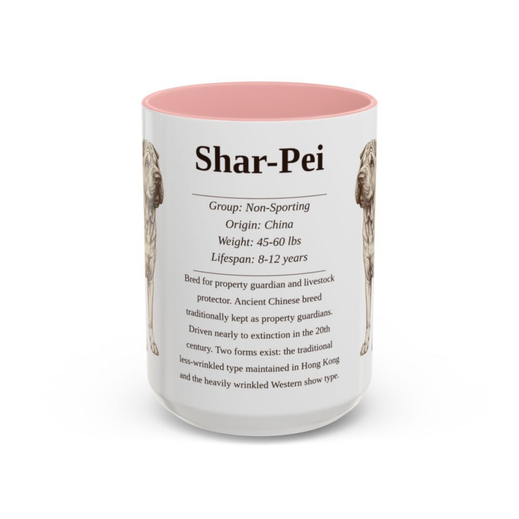 15oz-shar-pei-mug-writeup-pink 15oz Shar-Pei Mug, Pink, front view